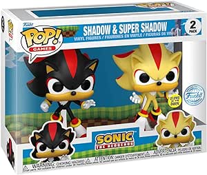 Sonic the Hedgehog Shadow and Super Shadow Glow in the Dark Funko Pop 2 Pack
